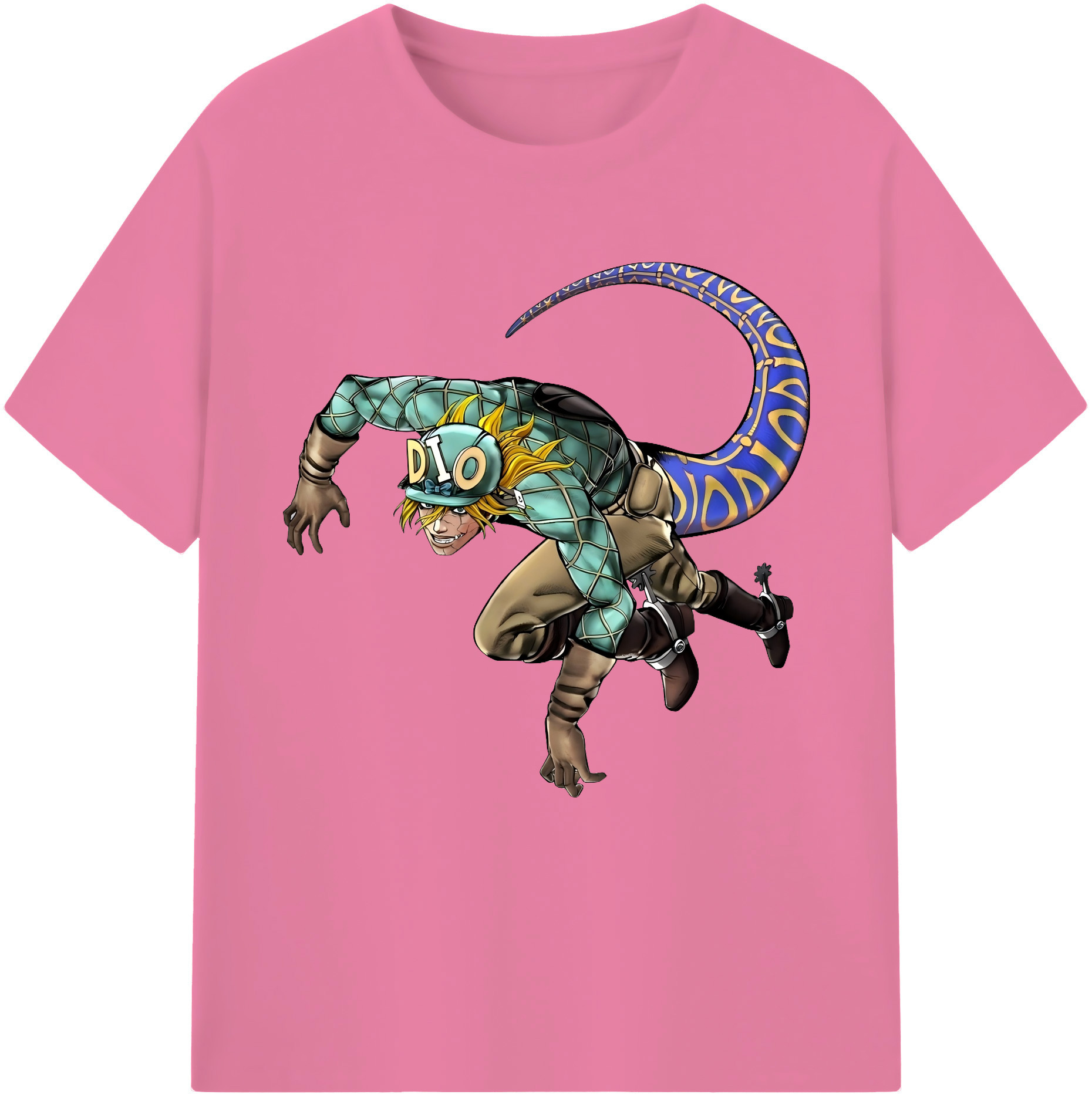 （画像用） ジョジョの奇妙な冒険 ディオ?ブランドー JoJo's Bizarre Adventure Dio Brando 綿100％半袖Tシャツ（フロントプリント）